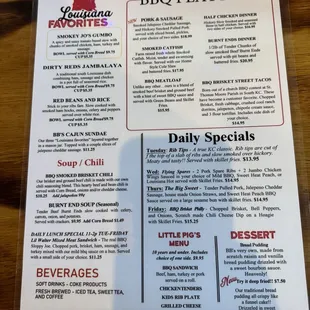 Menu back
