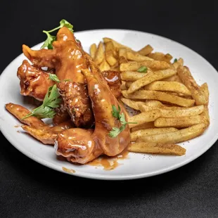 chicken wings and fried chicken, food