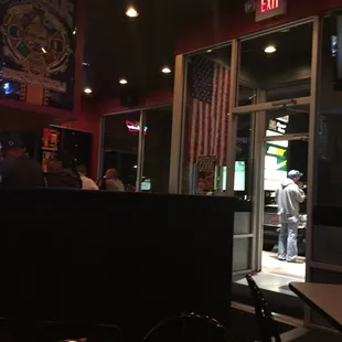 the entrance to the restaurant