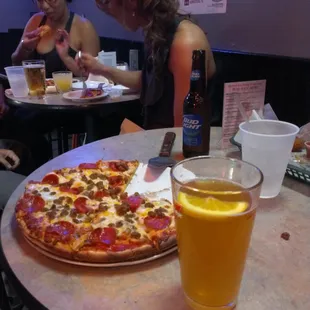 Great pizza and beer!