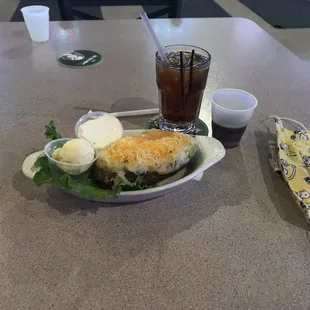 a plate of food on a table
