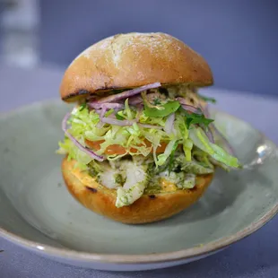 Our Famous Cilantro Turkey Butifarra Sandwich!