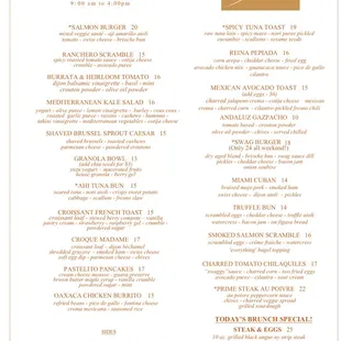 Brunch Menu