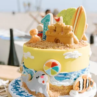 1st Birthday Beach Cake