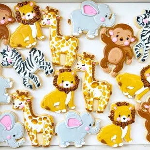 Custom Jungle Animal Cookies