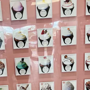 a display of cupcakes