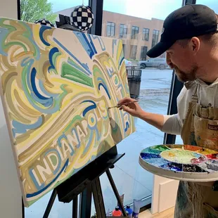 Justin Patten in store painting tonight.