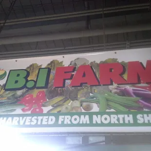 The sign above the stall