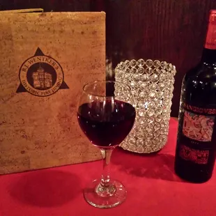 Enjoy our wide selection of wines by the bottle or glass