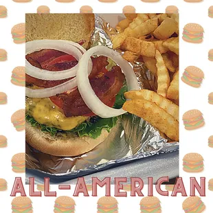 all american burger and fries