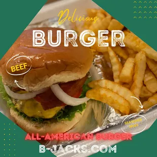 burger and fries