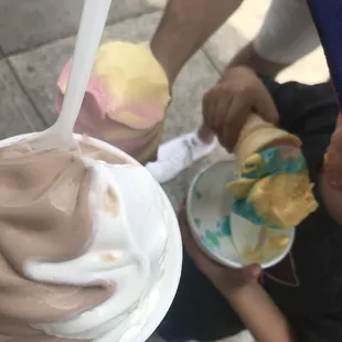 a child eating an ice cream cone