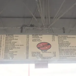 a menu for a restaurant