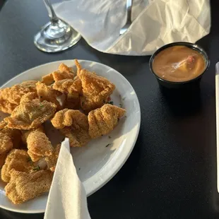 Catfish Bites with a side sauce (really good)
