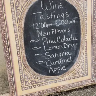 a chalkboard sign