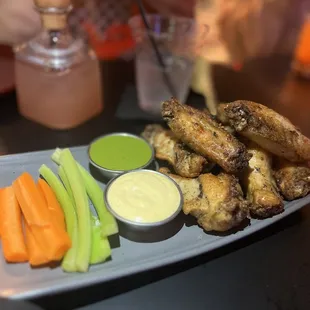 Peruvian wings. So tasty and crispy with delicious sauces!
