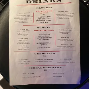 Brunch bottomless bubbly: