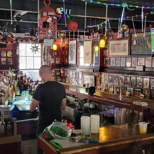 a man and a woman at the bar