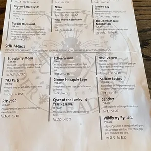the menu