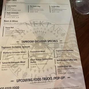 menu