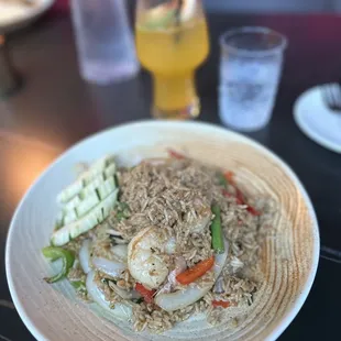 a plate of food on a table