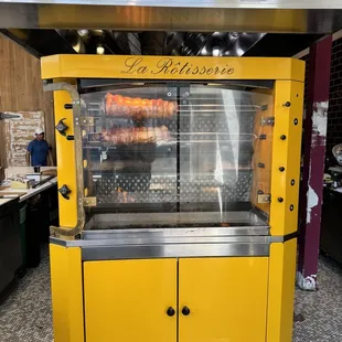 In house rotisserie for the pork belly