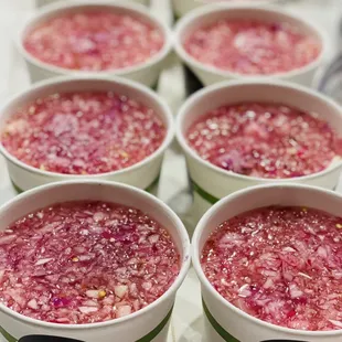 12 ounce containers of pickled red onions spicy vinegar