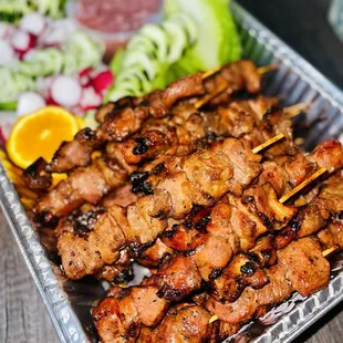 30 Pork Skewers for a Birthday party