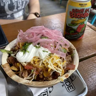 a plate of food on a table