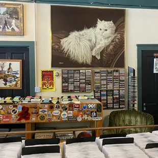 Record store where you order your food