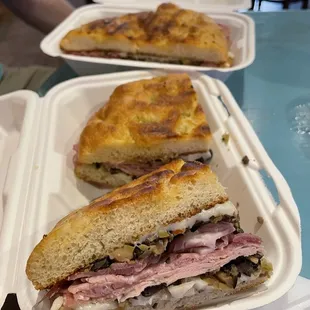 Yeah, sooooo FYI, the muffuletta is large enough for 4 people! Though in our case, only two people cuz it was so good...couldn't stop.