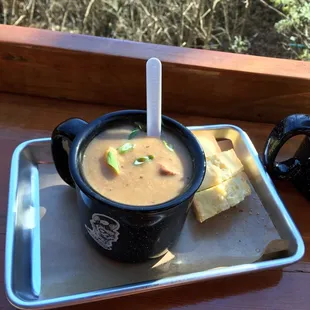 Cup of soup &amp; corn bread