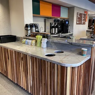 coffee machine and counter