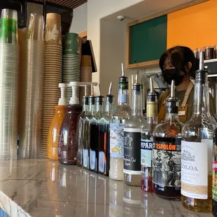 a variety of beverages