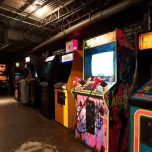 a row of arcade machines