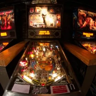 pinball machines in a row