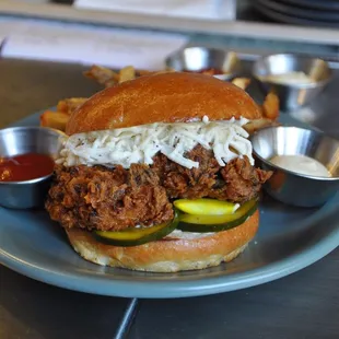 Fried Chicken Sandwich with B-Side Fries!