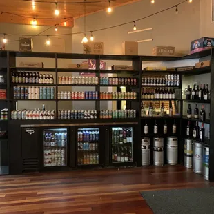 the inside of a liquor store