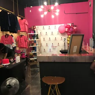 a woman sitting at a counter