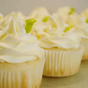 a row of cupcakes