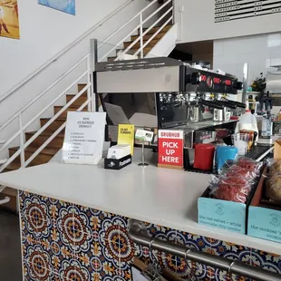 a coffee shop counter