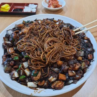 Black bean Noodle plate.