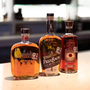 A few of the many bourbon options