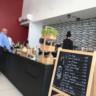 a blackboard with a menu on it