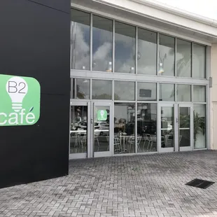 the entrance to the restaurant