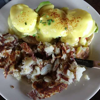 Avocado and Grape Tomato Benedict