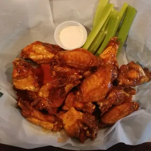 Two pounds, buffalo hot. Ba-Da Wings, Raleigh NC