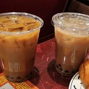 Boba tea and coffee. Really nice flavours!