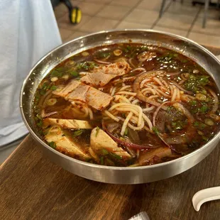 a bowl of soup on a table