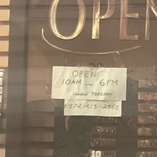 Updated restaurant hours. I wasted a drive. SMH